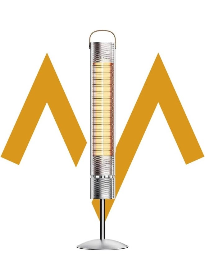 7MD سخان كهربائي بالأشعة تحت الحمراء، 1500 واط تسخين فوري، تصميم قائم مقاوم للماء IP65، سخان داخلي وخارجي موفر للطاقة مع جهاز تحكم عن بعد، تشغيل آمن وصامت - Image 1