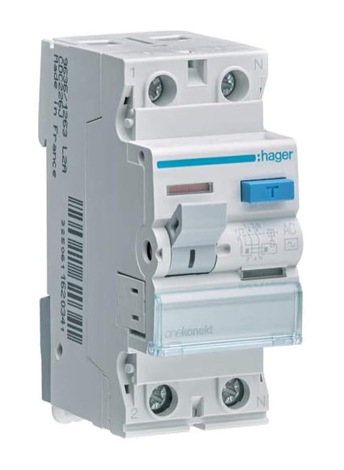 Hager Hager Earth Leakage Circuit Breaker - 40A 2Pole 100MA (ELCB/RCCB) CEC241J 