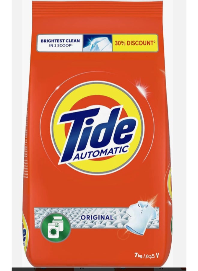 Tide Powder Laundry Detergent, Green original Scent Pack of 3 x 7kg