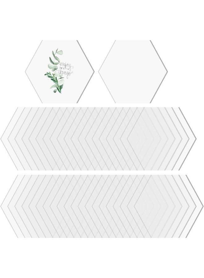 TPGP 80Pcs Clear Hexagon Acrylic Place Cards, Blank Seating Cards Clear Acrylic Blank Hexagon Tiles Name Cards For Wedding Dinner Party Banquet Food Sign Diy Decoration - Image 1