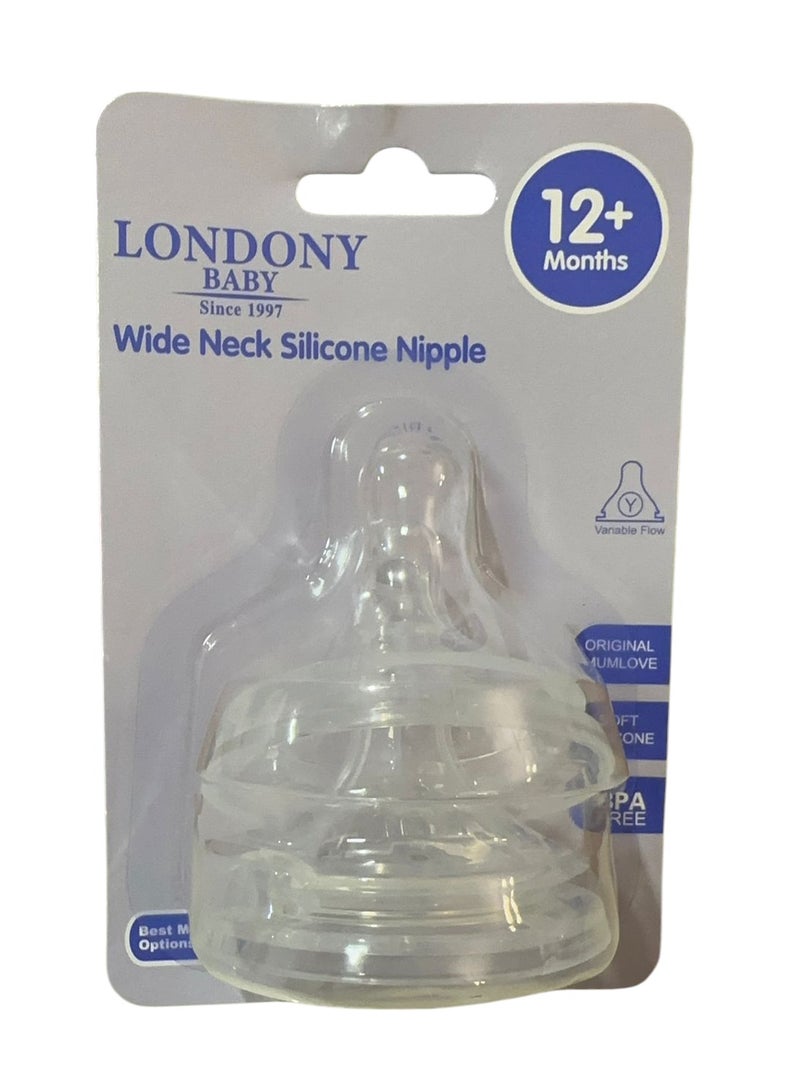 LONDONY BABY Wide Neck Silicone Nipple – BPA-Free, Soft & Safe for Babies - Image 1