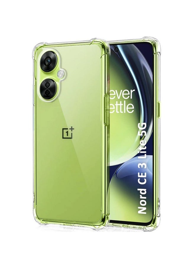 ذا جيفت كارت جراب خلفي مقاوم للصدمات من TheGiftKart لهاتف OnePlus Nord CE 3 Lite 5G (نتوءات مرتفعة لحماية الكاميرا والشاشة | جراب خلفي شفاف للغاية من السيليكون الناعم لهاتف OnePlus Nord CE 3 Lite | شفاف  - Image 1