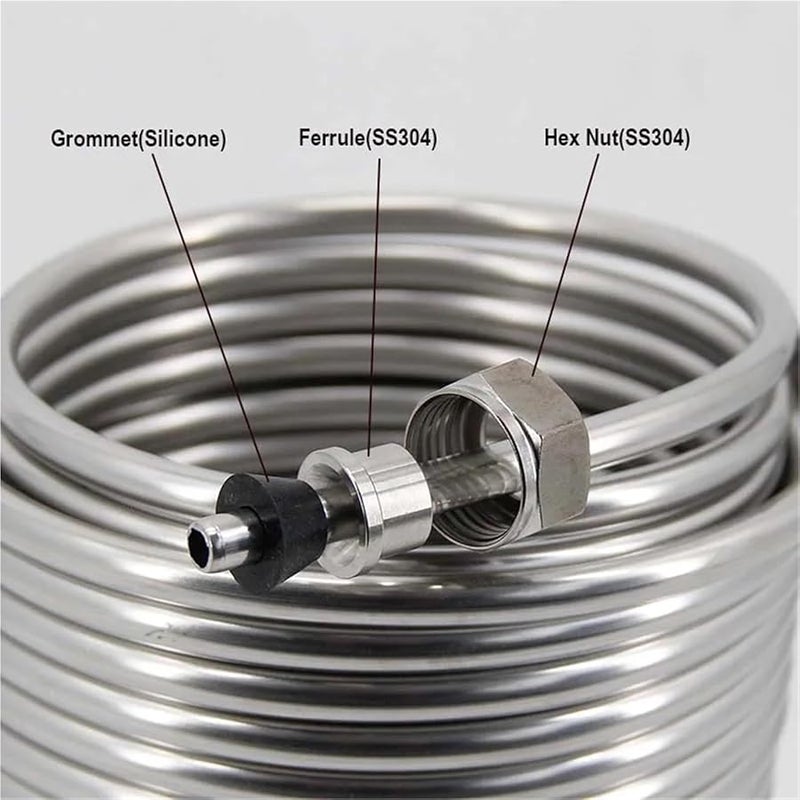 Jockey Box 9 5mm Compression Fitting Set Stainless Steel Silicone Homebrew Beer Kegging Part - Image 4