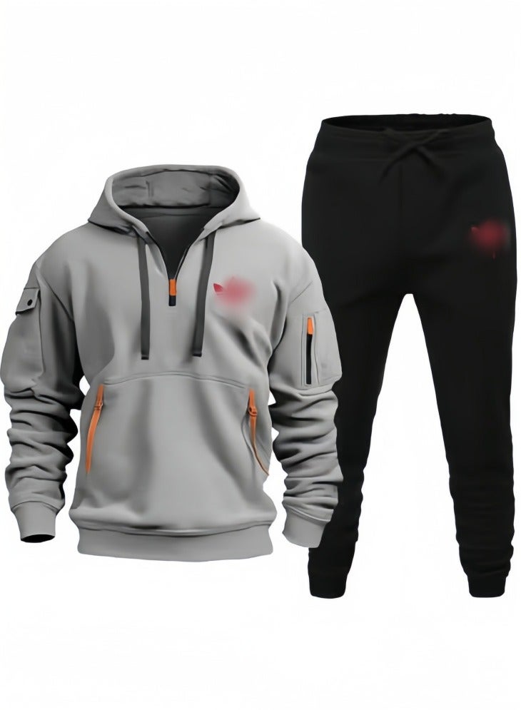 KUYING Men's loose sportswear and sports pants two-piece set  - Image 1