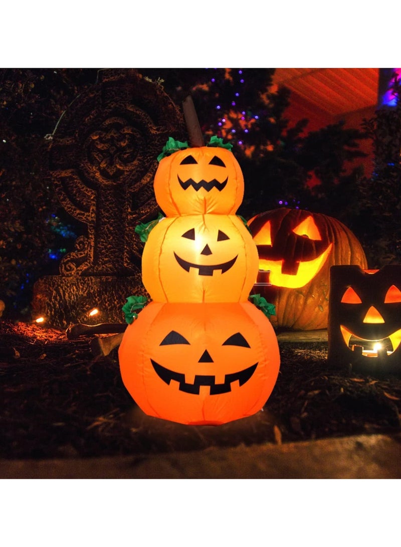 جورونب ديكورات العطلات، أضواء اليقطين القابلة للنفخ، ديكورات اليقطين المكدسة بطول 1.2 متر، ديكورات الفناء الخارجي للحفلات والحديقة والعشب وديكورات العطلات - Image 5