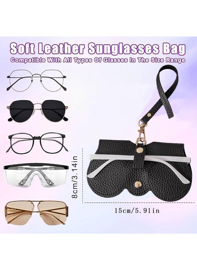 3 Pack Leather Sunglasses Bag, Soft Glasses Case for Women Men, Portable Leather Glasses Case for All Kinds of Glasses - Image 2