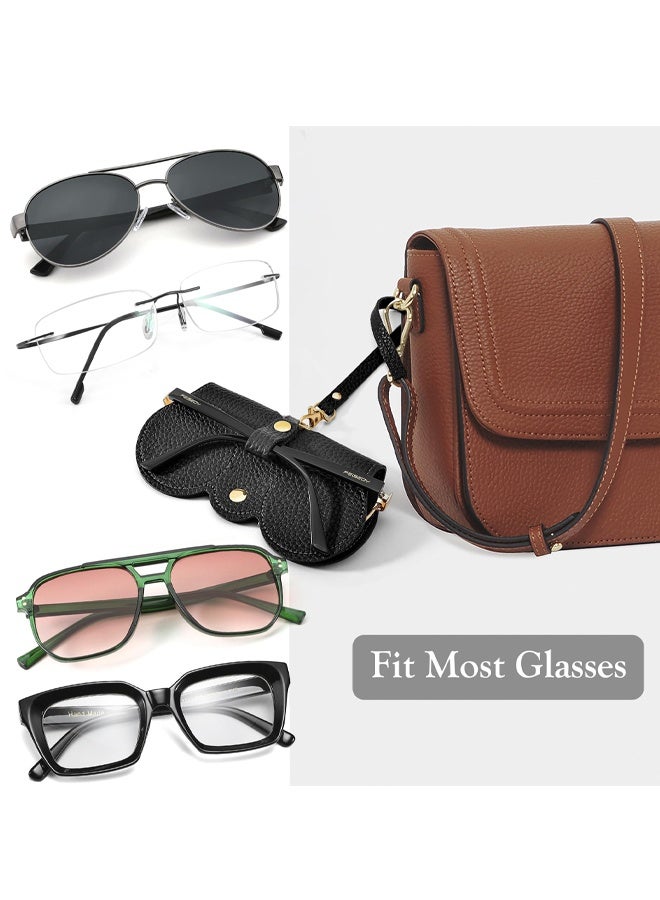 3 Pack Leather Sunglasses Bag, Soft Glasses Case for Women Men, Portable Leather Glasses Case for All Kinds of Glasses - Image 5