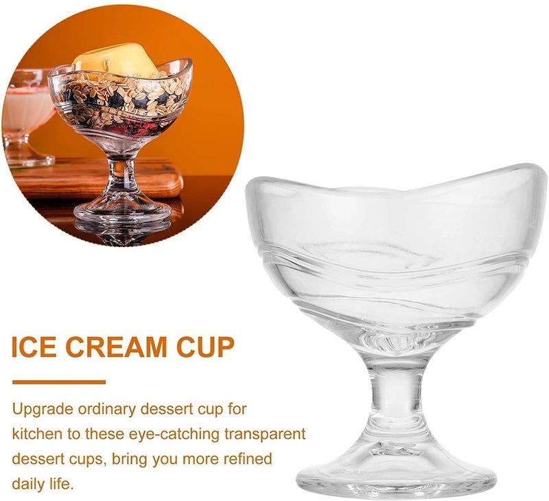 Krupasadhya Small Cute Round Shaped Crystal Clear Cut Glass Ice Cream CupsBowls Perfect for Dessert Ice Cream Fruit Salad and Cocktail Cup Set 150ml Pack of 2 - Image 5