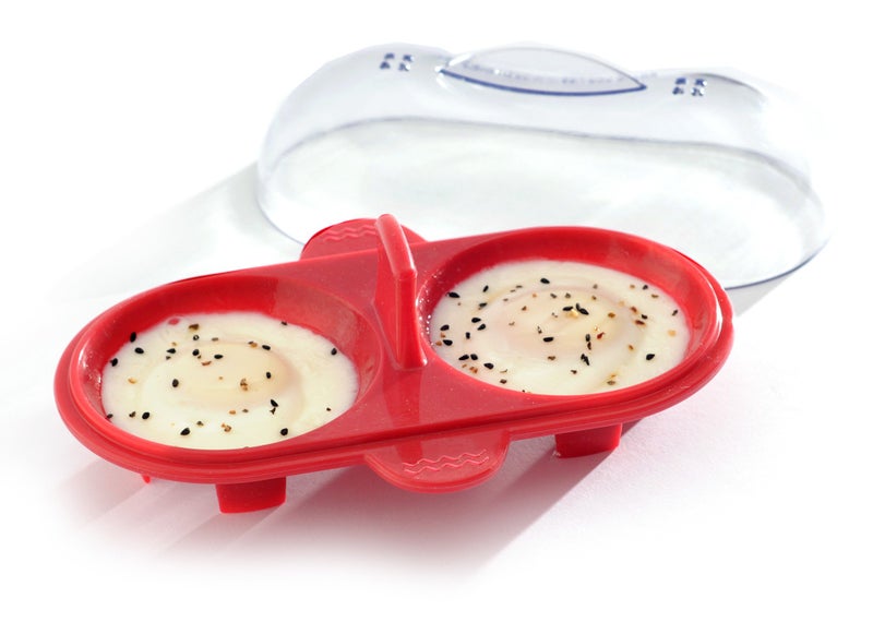 Norpro Norpro Silicone Microwave Double Egg Poacher Red 