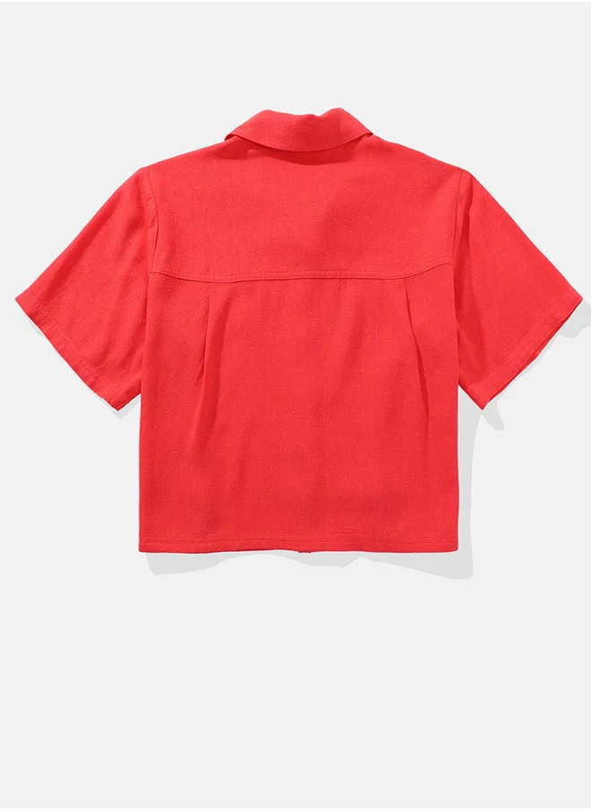 American Eagle Short-Sleeve Button-Up Shirt