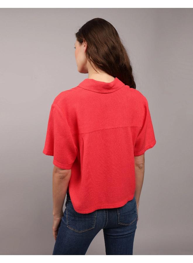American Eagle Short-Sleeve Button-Up Shirt  - Image 4