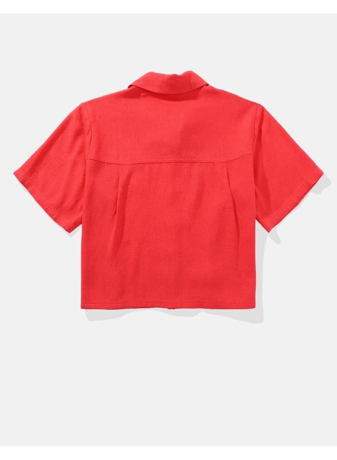 American Eagle Short-Sleeve Button-Up Shirt  - Image 2