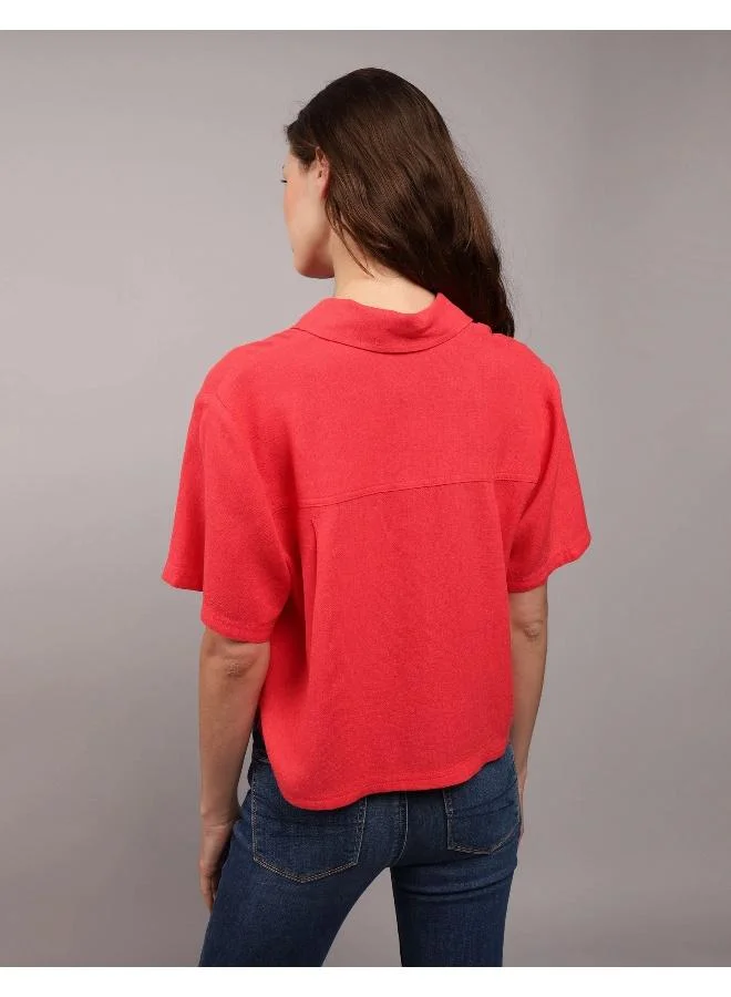 American Eagle Short-Sleeve Button-Up Shirt