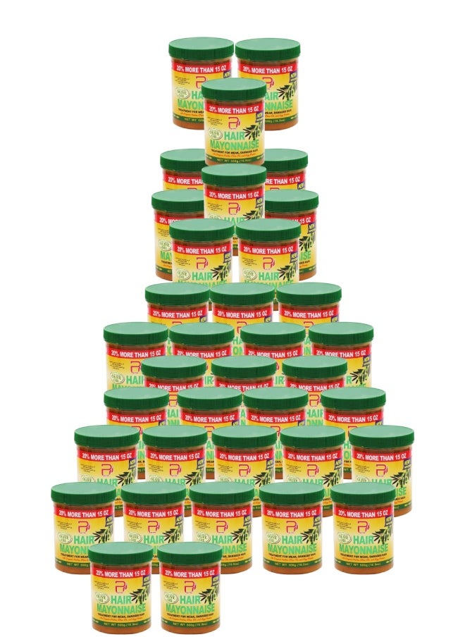 PYRON 36 Pieces Hair Mayonnaise Treatment for Weak & Damaged Hair with Olive Oil 500grams  - Image 1