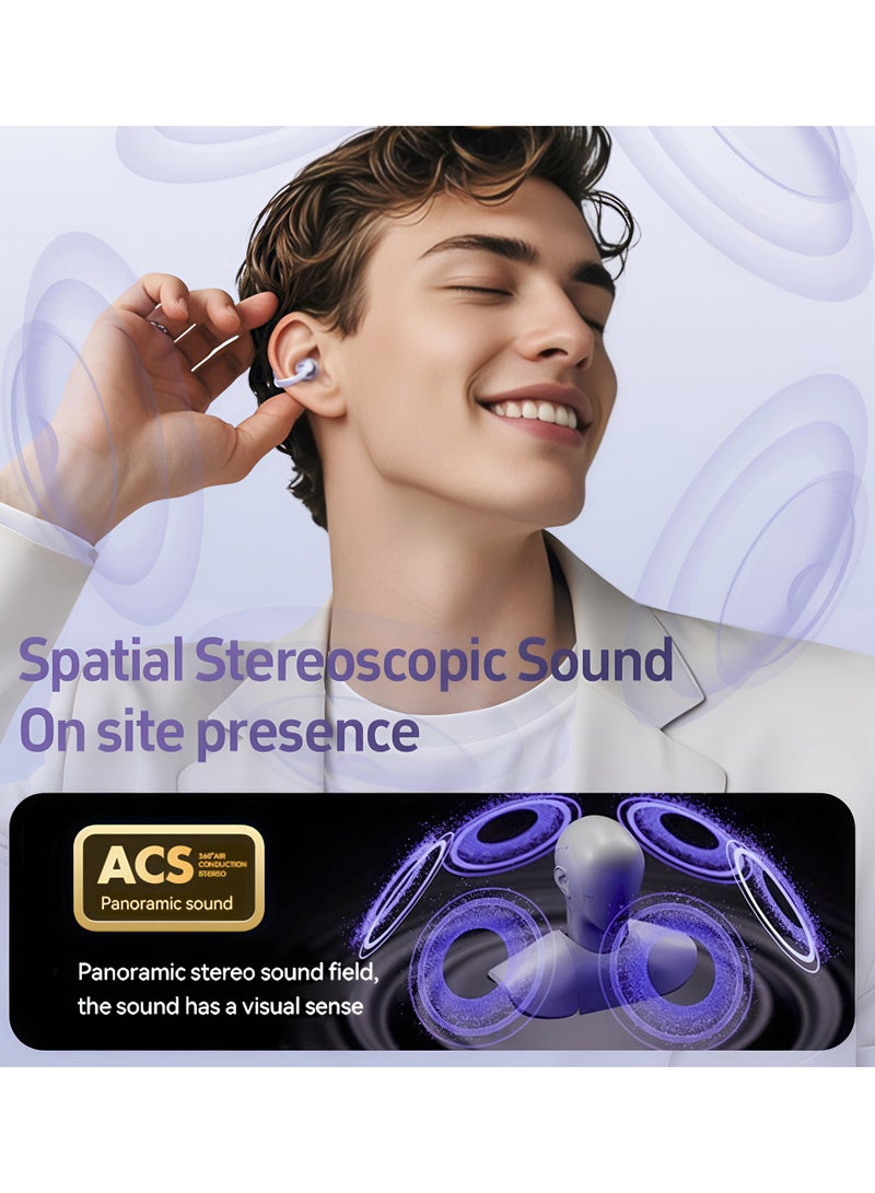 Exceed FreeClip Earbuds Wireless Earphones, Bluetooth Earbuds, Futuristic Aesthetic Design, Feather-Like Wearing, Open-Ear Listening, Long Battery Life, iOS And Android Black Open Ear Ring True Open Ear Headphones, Lightweight Comfort Open Ear Clip Wireless Earbuds, Bluetooth 5.4 OWS Earphones Fit Sports Running - Image 4