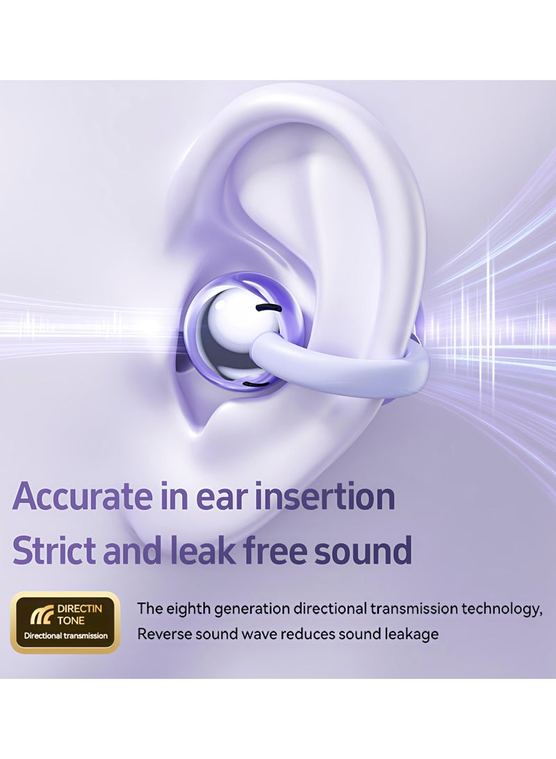 Exceed FreeClip Earbuds Wireless Earphones, Bluetooth Earbuds, Futuristic Aesthetic Design, Feather-Like Wearing, Open-Ear Listening, Long Battery Life, iOS And Android Black Open Ear Ring True Open Ear Headphones, Lightweight Comfort Open Ear Clip Wireless Earbuds, Bluetooth 5.4 OWS Earphones Fit Sports Running - Image 5