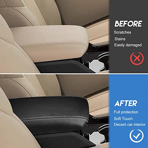 INTGET Center Console Cover for 2026 Jeep Grand Cherokee 2022 2023 2024 2025/Grand Cherokee L Accessories 2021-2026 Car Armrest Arm Rest Box Dog Seat Cover Console Lid Protector(Carbon Fiber Texture) - Image 3