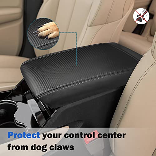 INTGET Center Console Cover for 2026 Jeep Grand Cherokee 2022 2023 2024 2025/Grand Cherokee L Accessories 2021-2026 Car Armrest Arm Rest Box Dog Seat Cover Console Lid Protector(Carbon Fiber Texture) - Image 4