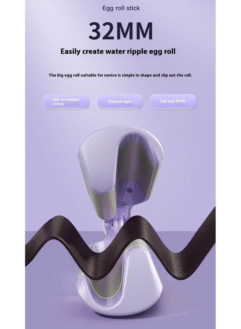 Waver Curling Iron, 1.25 Inch 2 Barrel Negative Ion Curling Wand, 4 Adjustable Temperature, Hair Curler Tool for Wide Deep Waves （purple） - Image 4