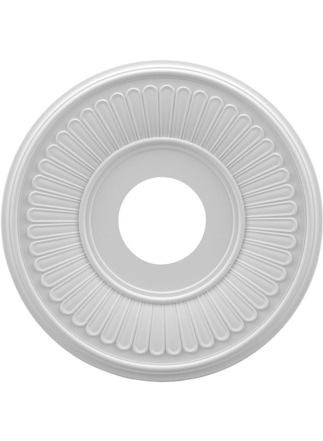 Ekena Millwork CMP13BE Berkshire Thermoformed PVC Ceiling Medallion, 13"OD x 3 1/2"ID x 3/4"P, White - Image 1