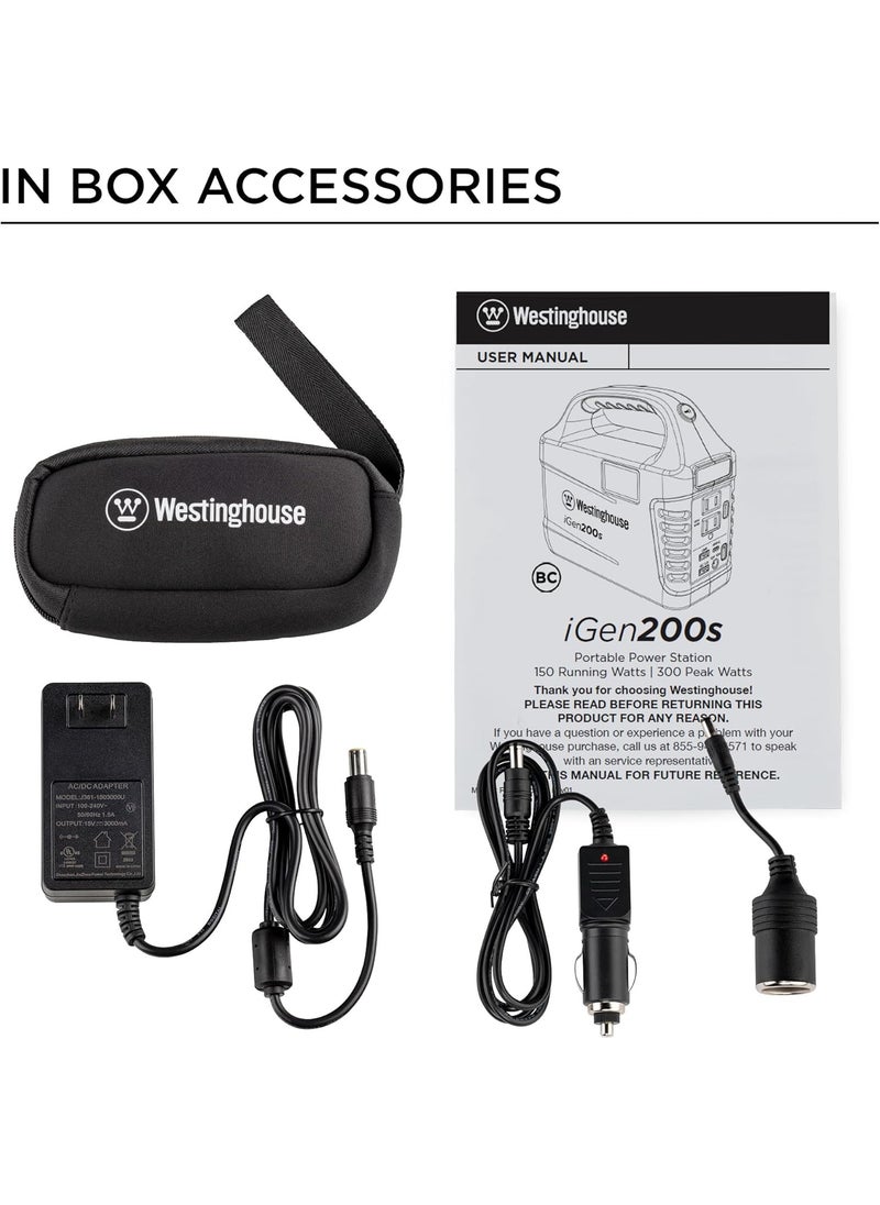 Westinghouse Westinghouse 194Wh 300 Peak Watt Portable Power Station  Solar Generator Modified Sine Wave AC Outlet Backup Lithium Battery for Camping Home Travel IndoorOutdoor Use Solar Panel Not Included  - Image 2