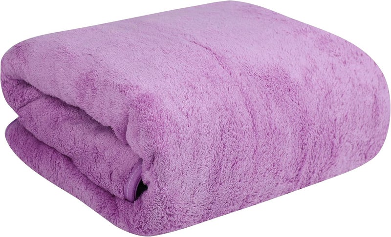 Fezora ® Microfiber 500 GSM Bath Towels | (70x140) Extra Soft Plush & Quick Dry High Absorbency with Large Size Towels for Bathing -1 Piece (Purple) - Image 1