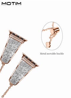 Motim Metal Band for Apple Watch 49mm 45mm 44mm 42mm, Diamond Rhinestone Bling Bangle Bracelet Strap, Women iWatch Replacement Band Wrist Band SE/Series 10/9/8/7/6/5/4/3/2/1  - Image 3
