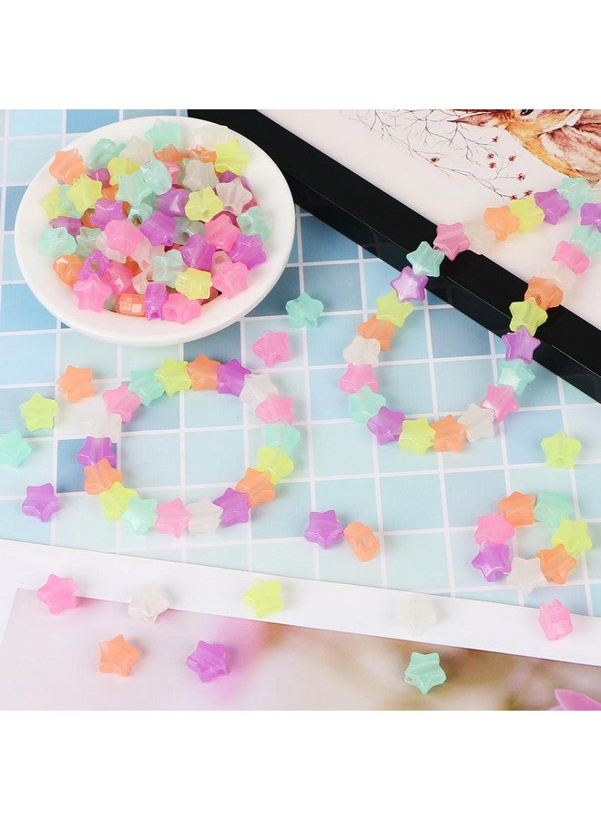 EVERMARKET 300 Pcs Glow in Dark Star Beads, EVERMARKET Nightglow Star Pony Beads Bulk for Jewelry Making, 13mm Star Beads, Luminous Spacer Beads for DIY Bracelets Necklaces Accessories - Image 3