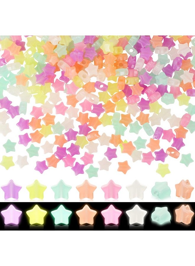 EVERMARKET 300 Pcs Glow in Dark Star Beads, EVERMARKET Nightglow Star Pony Beads Bulk for Jewelry Making, 13mm Star Beads, Luminous Spacer Beads for DIY Bracelets Necklaces Accessories - Image 1