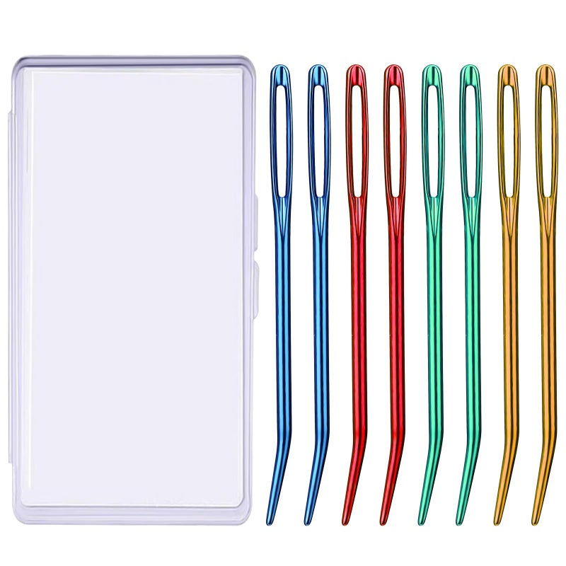 UOOU Yarn Needle Tapestry Darning Needle for Yarn Large Big Eye Crochet Needles with Storage Box for Knitting Crocheting Random Color