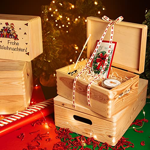 Creative Deco XL Wooden Storage Box with Hinged Lid | 15.8x11.8x5.5in (+-0.5) | Plain Unpainted Gift Box with Handles for Tool Toy Shoes Kitchen Clothes Jewelry | Rough & UNSANDED Wood - Image 4