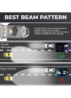 توبيز مصابيح LED الأمامية TL3 H4/9003/HB2 الجديدة من توبي مع عدسة بروجكتور صغيرة، شعاع عالي/منخفض وشعاع عالي معزز DC12V 6500K ضوء أبيض  - Image 3