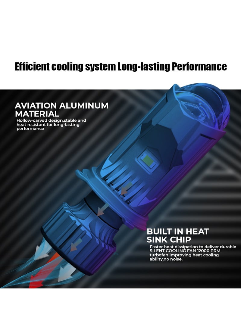 توبيز مصابيح LED الأمامية TL3 H4/9003/HB2 الجديدة من توبي مع عدسة بروجكتور صغيرة، شعاع عالي/منخفض وشعاع عالي معزز DC12V 6500K ضوء أبيض  - Image 4