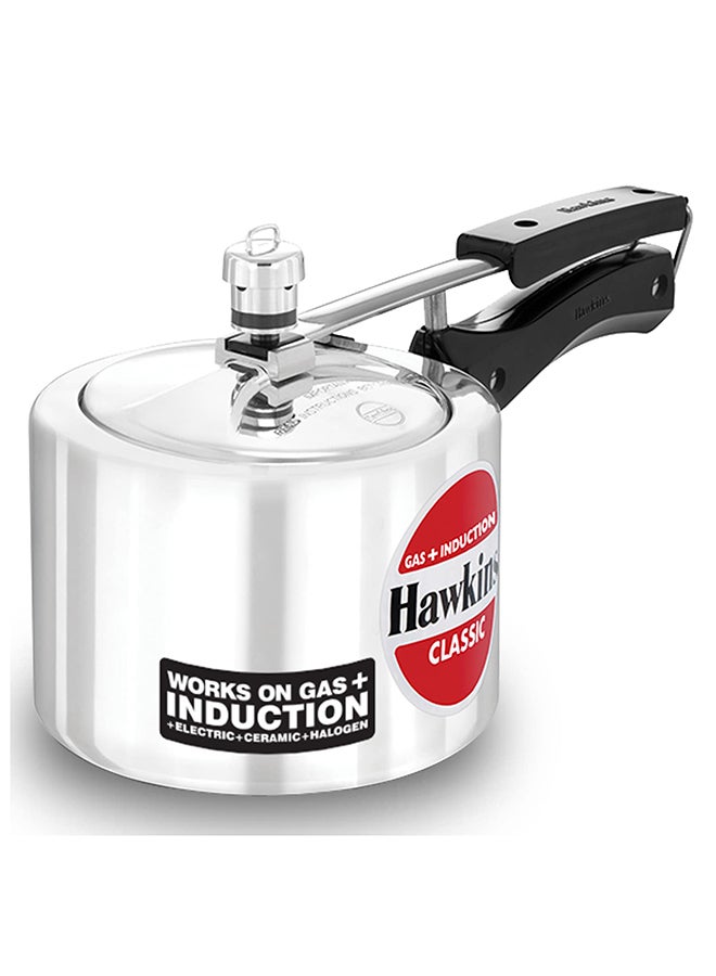 Hawkins 2Liters Classic Inner Lid Aluminium Pressure Cooker, Induction Cooker, Wide Design Pan Cooker (ICL2T) Silver  - Image 1