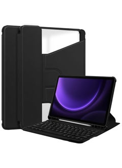 Keyboard Case Compatible with Samsung Galaxy Tab S9 FE Plus 2023 12.4 inch Rotating Stand Smart Tablet Cover Detachable Wireless Tab S9 FE+ Keyboard Case with Pen Holder