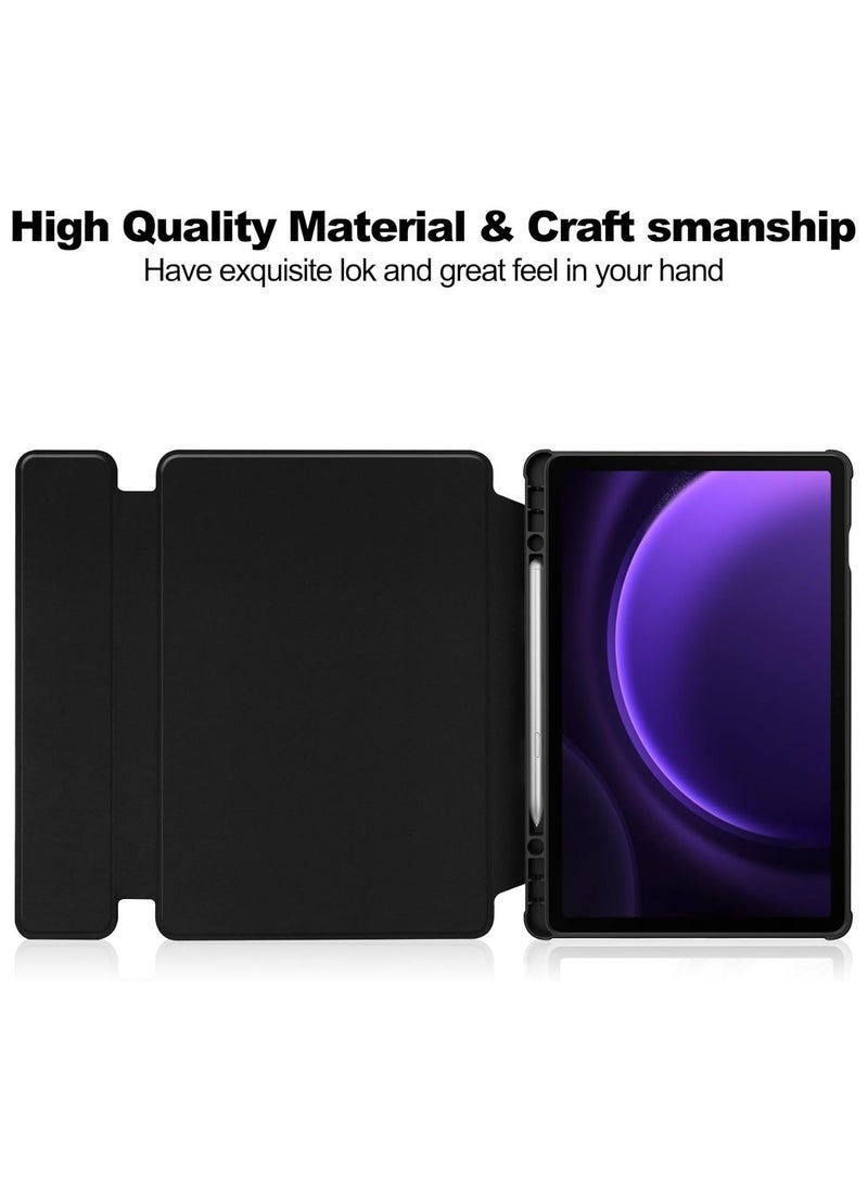 Generic - Keyboard Case Compatible with Samsung Galaxy Tab S9 FE Plus 2023 12.4 inch Rotating Stand Smart Tablet Cover Detachable Wireless Tab S9 FE+ Keyboard Case with Pen Holder - Image 1