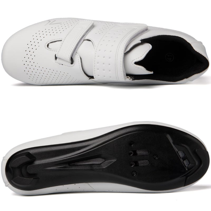 ULTIANT Mens Womens Cycling Shoes Compatible with Peloton Road Bike Riding Bicycle Pre-Installed Delta Cleats(2_White,40) - Image 4
