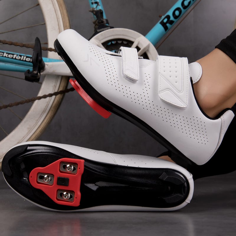 ULTIANT Mens Womens Cycling Shoes Compatible with Peloton Road Bike Riding Bicycle Pre-Installed Delta Cleats(2_White,40) - Image 3