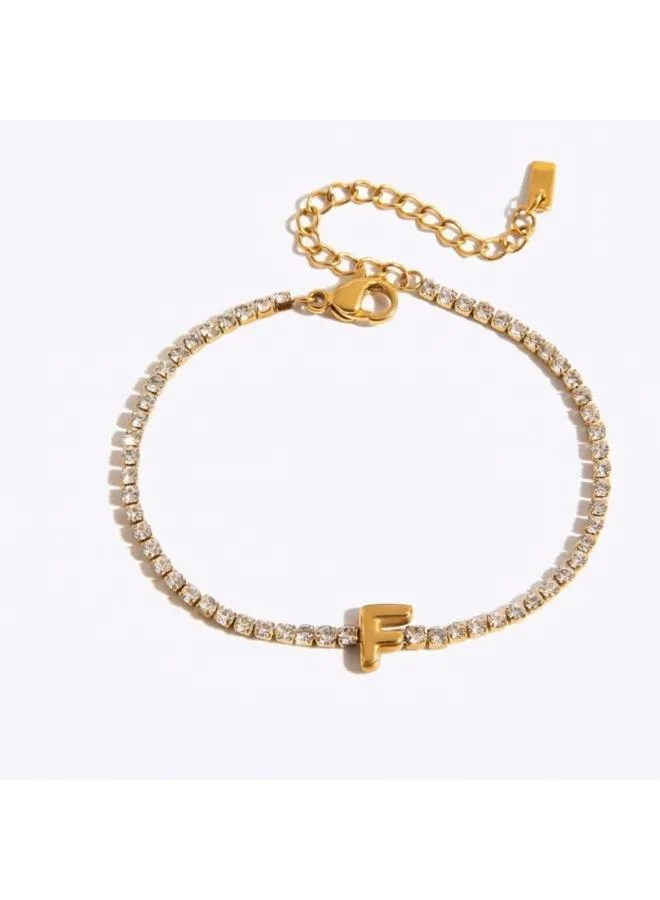 Letter F Initial Tennis Bracelet