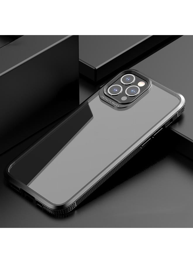 Case For iPhone 12 / 12 Pro MG Series Carbon Fiber Texture Shockproof TPU+ Transparent PC Case