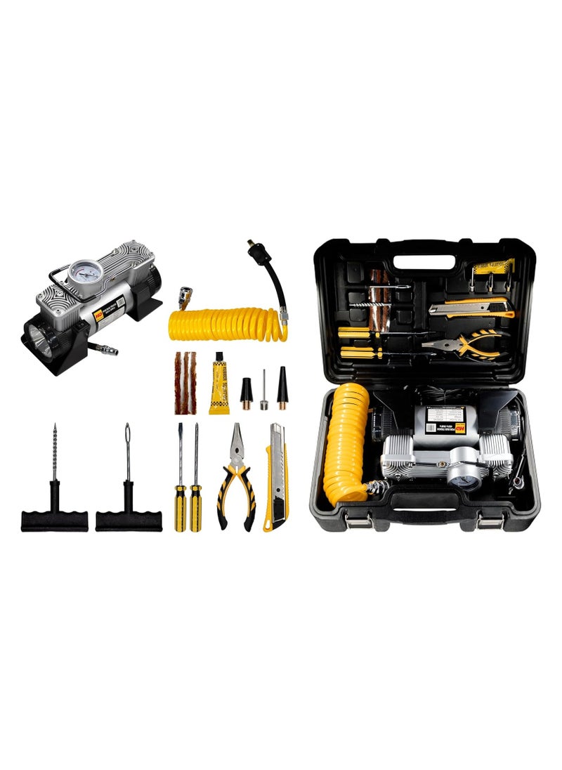 HD HD662AS Car Tire Inflator with Accessories and Flashlight  - Image 1