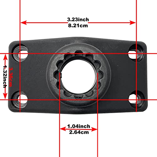 HiUmi 2 Pack Baitcaster/Spinning Rod Holder with Side Deck Mount (Holder + Mount) - Image 3