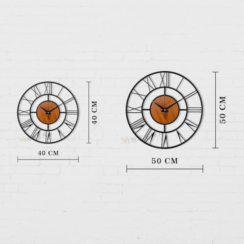 vissera Metal Modern Wall Clock for Living Room | Unique Hanging Wall Clock for Wall Decoration | Antique Big Size Wall Watch for Home Decor Items, Bedroom, Office, Hall - Image 4