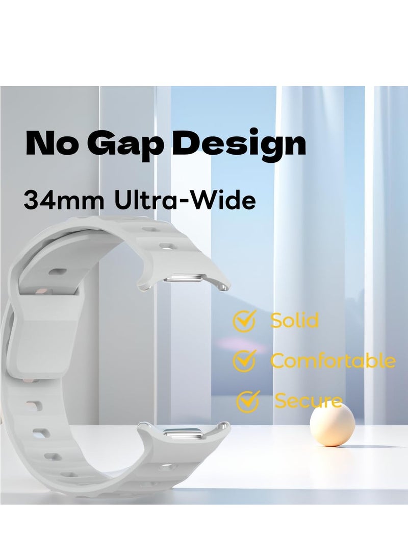 Compatible for Samsung Galaxy Watch Ultra 47mm Watch Band, Soft Silicone Sport Strap Women Men Replacement Accessory (White) - Image 3