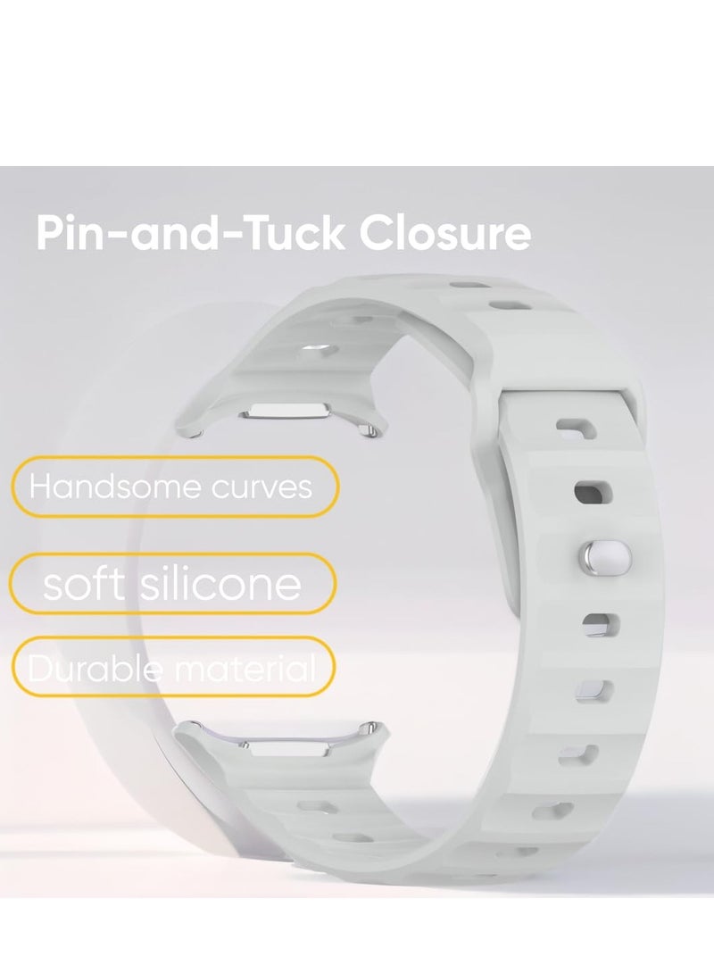 Compatible for Samsung Galaxy Watch Ultra 47mm Watch Band, Soft Silicone Sport Strap Women Men Replacement Accessory (White) - Image 5