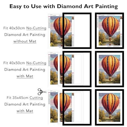 JCJMY 16x20 Picture Frame Black with 14x18 Mat for 40 x 50cm Diamond Art Painting, Display Photo 14x18 with Mat or 16 x 20 Without Mat, Wall Hanging Large Frame with Plexiglass, Black - Image 4