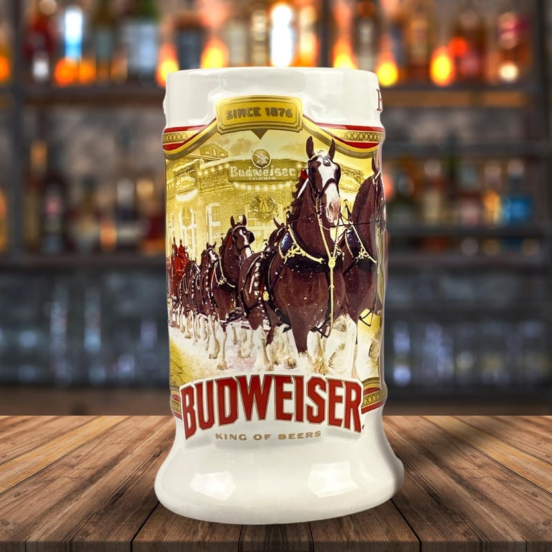 Budweiser 2024 91st Anniversary Limited Edition Collectors SERIES #45 Clydesdale Holiday Stein - Ceramic Beer Mug - Christmas Gift for Men, Father, Husband - Collectable Room Decor for Den, Man Cave - Image 3