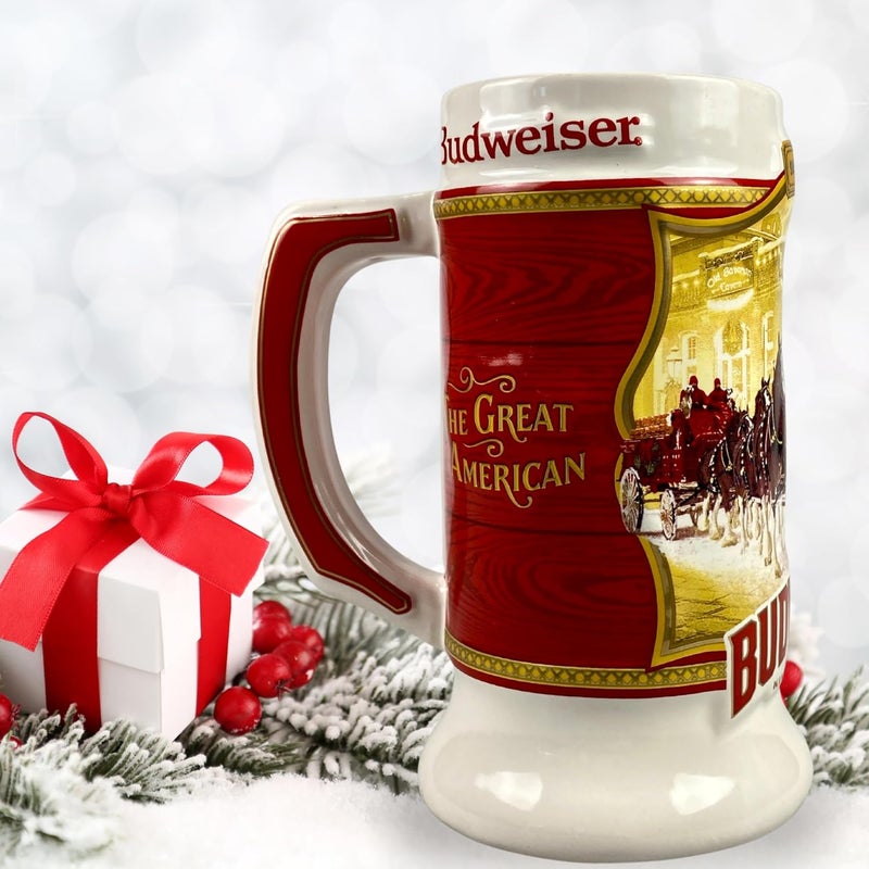 Budweiser 2024 91st Anniversary Limited Edition Collectors SERIES #45 Clydesdale Holiday Stein - Ceramic Beer Mug - Christmas Gift for Men, Father, Husband - Collectable Room Decor for Den, Man Cave - Image 4