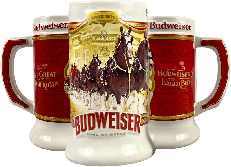 Budweiser 2024 91st Anniversary Limited Edition Collectors SERIES #45 Clydesdale Holiday Stein - Ceramic Beer Mug - Christmas Gift for Men, Father, Husband - Collectable Room Decor for Den, Man Cave - Image 1