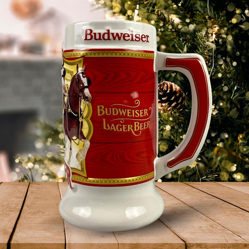 Budweiser 2024 91st Anniversary Limited Edition Collectors SERIES #45 Clydesdale Holiday Stein - Ceramic Beer Mug - Christmas Gift for Men, Father, Husband - Collectable Room Decor for Den, Man Cave - Image 5